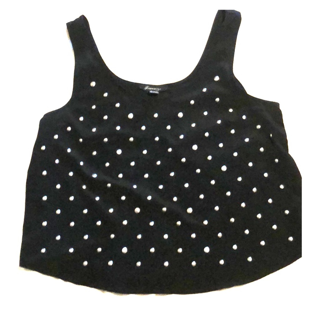 Forever 21 cropped satin tank with stud details